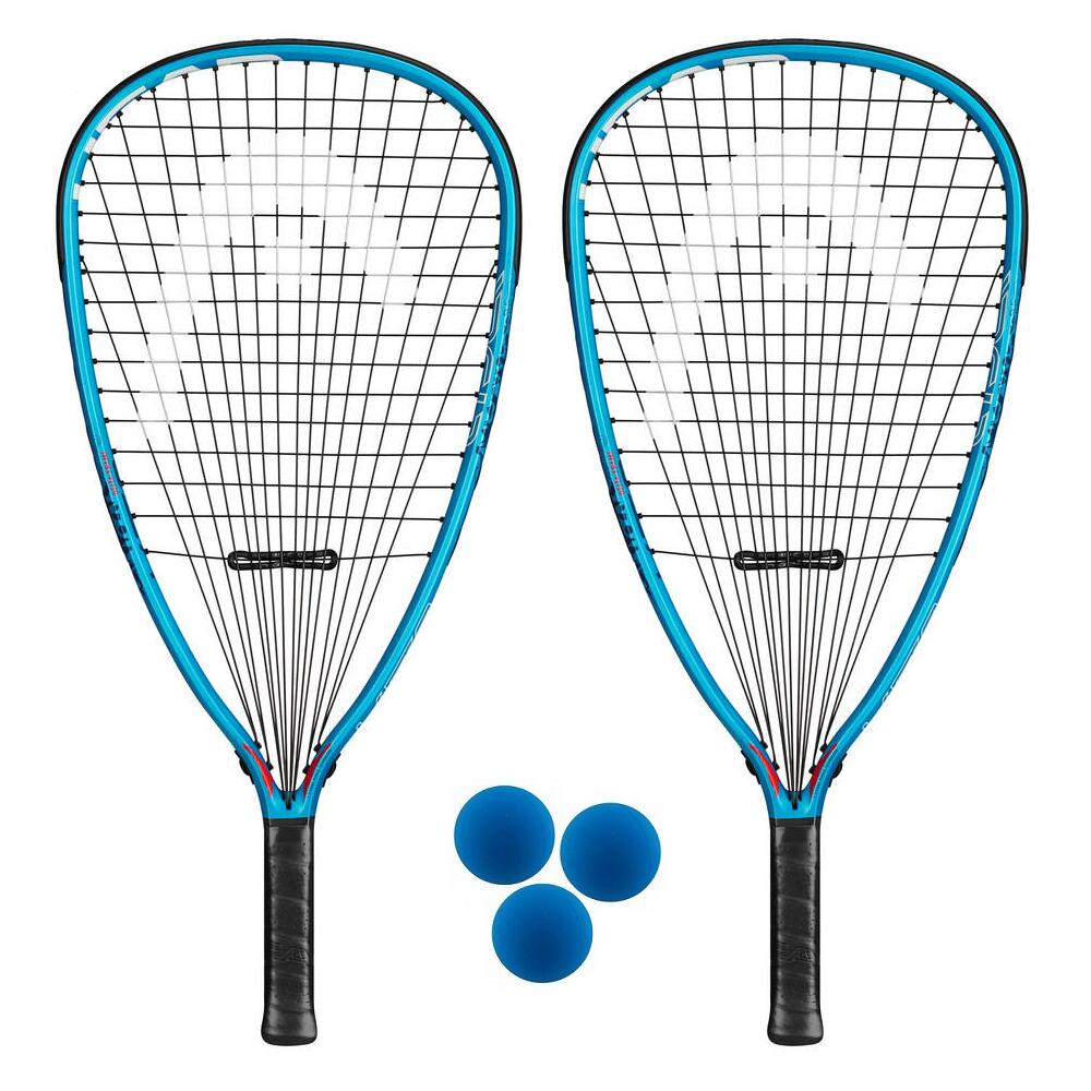 HEAD Innegra Laser Racketball Racket Twin Set & 3 Balls 1/2