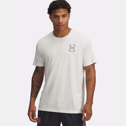 T-shirt blanc quartz à manches courtes UA Run 96 pour homme
