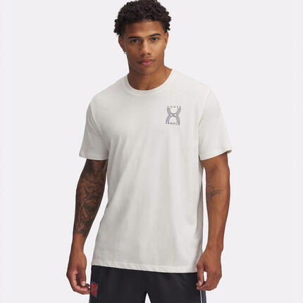 T-shirt blanc quartz à manches courtes UA Run 96 pour homme