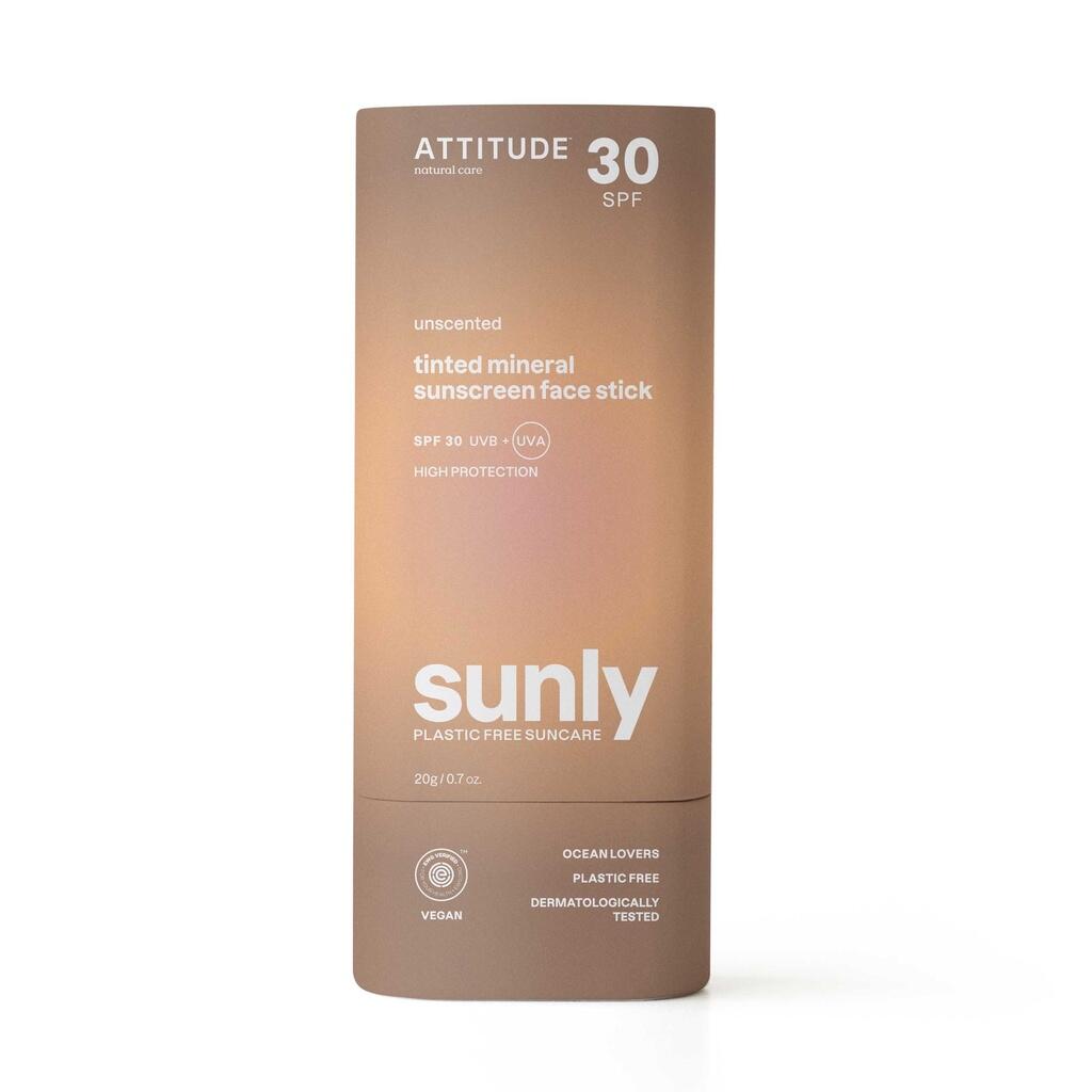 ATTITUDE Sunly - Sun Stick Rostro Tintado - FPS 30 - Sin olor