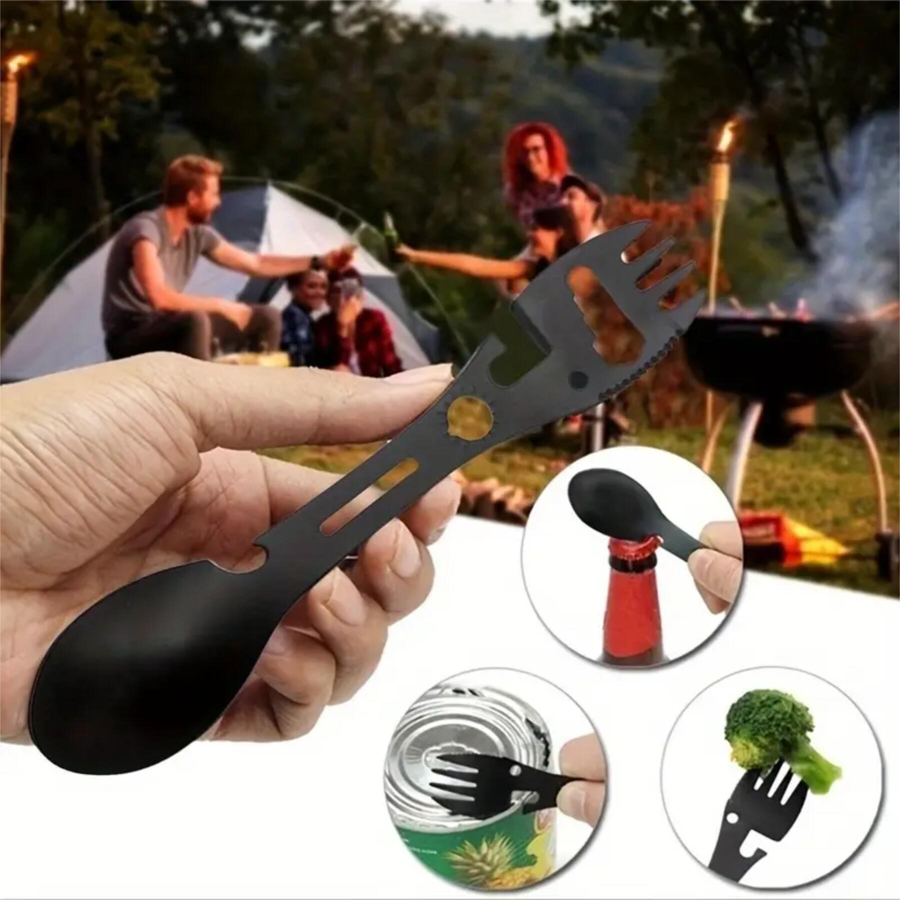 Camping Besteck für Trekking Festival Ultraleicht Messer Gabel Löffel 6/7