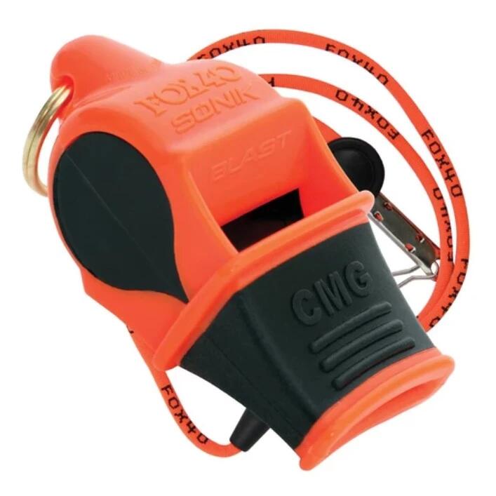 Whistle Fox 40 Sonik Blast CMG Orange/Black with Breakaway Lanyard