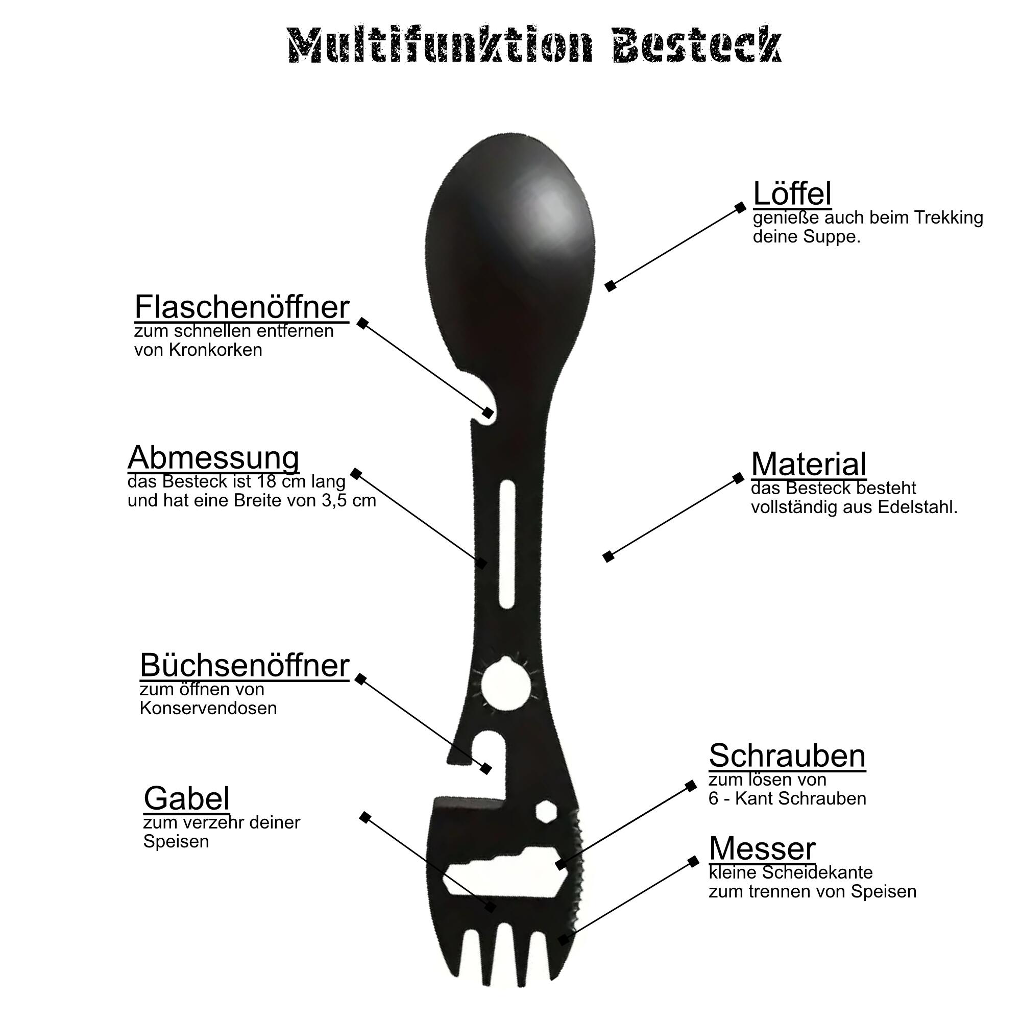 Camping Besteck für Trekking Festival Ultraleicht Messer Gabel Löffel 4/7