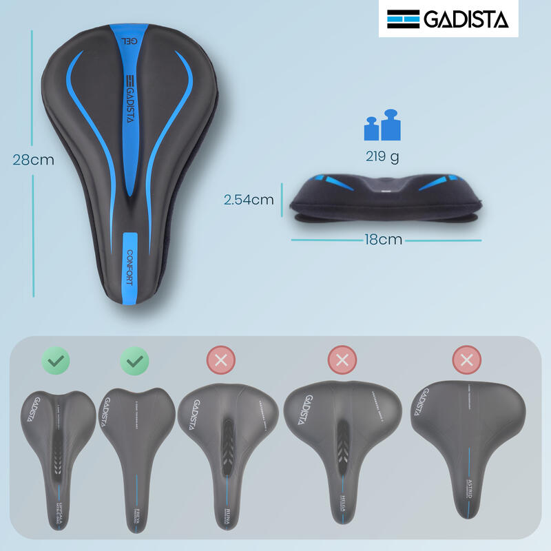 Housse de Selle Vélo en Gel, Couvre Selle Velo Ultra Confortable selle étroites