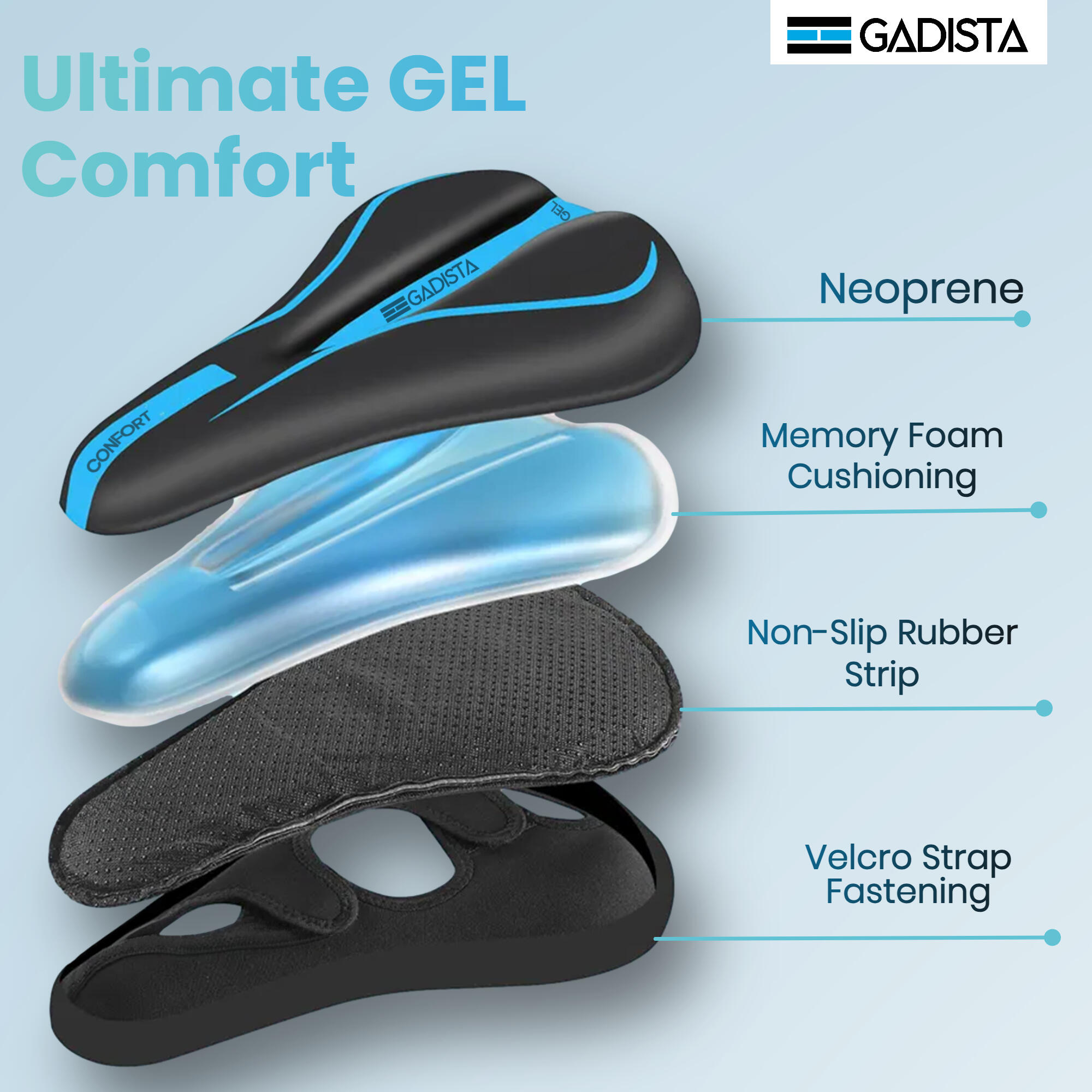 Coprisella in Gel per bici, Ultracomodo per selle strette 3/7