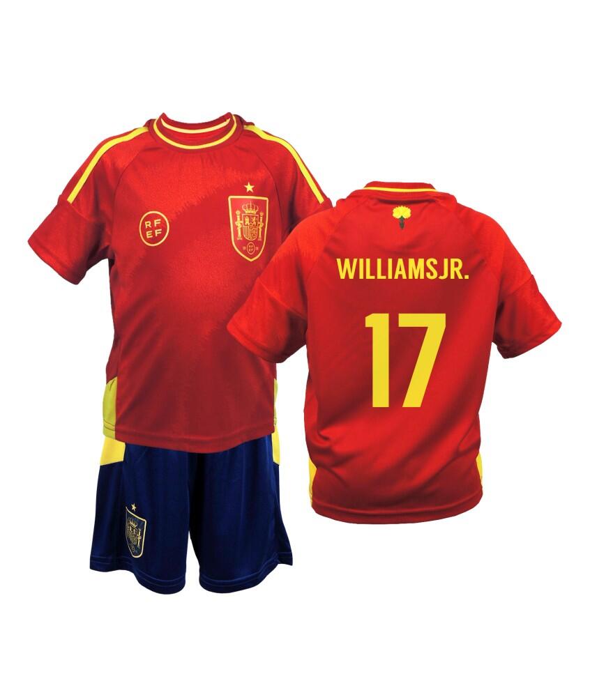 SPAIN Camiseta Niño Fútbol España Eurocopa 24 Equipación Réplica Oficial Williams