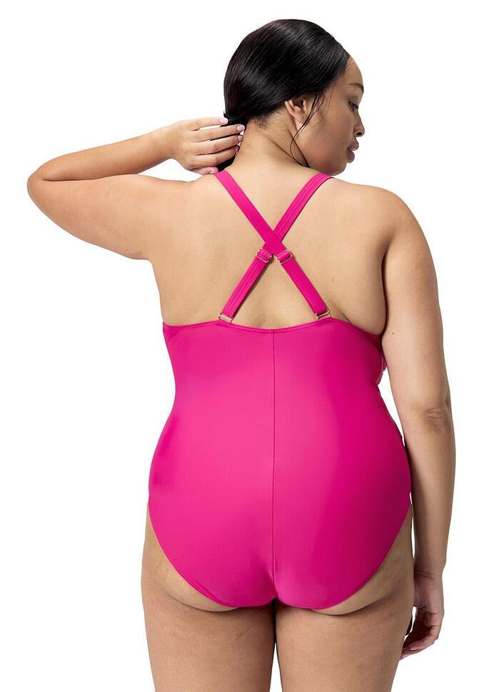 Strój Kąpielowy Speedo Shaping V Neck Plus – Różowy - Rozmiar 48