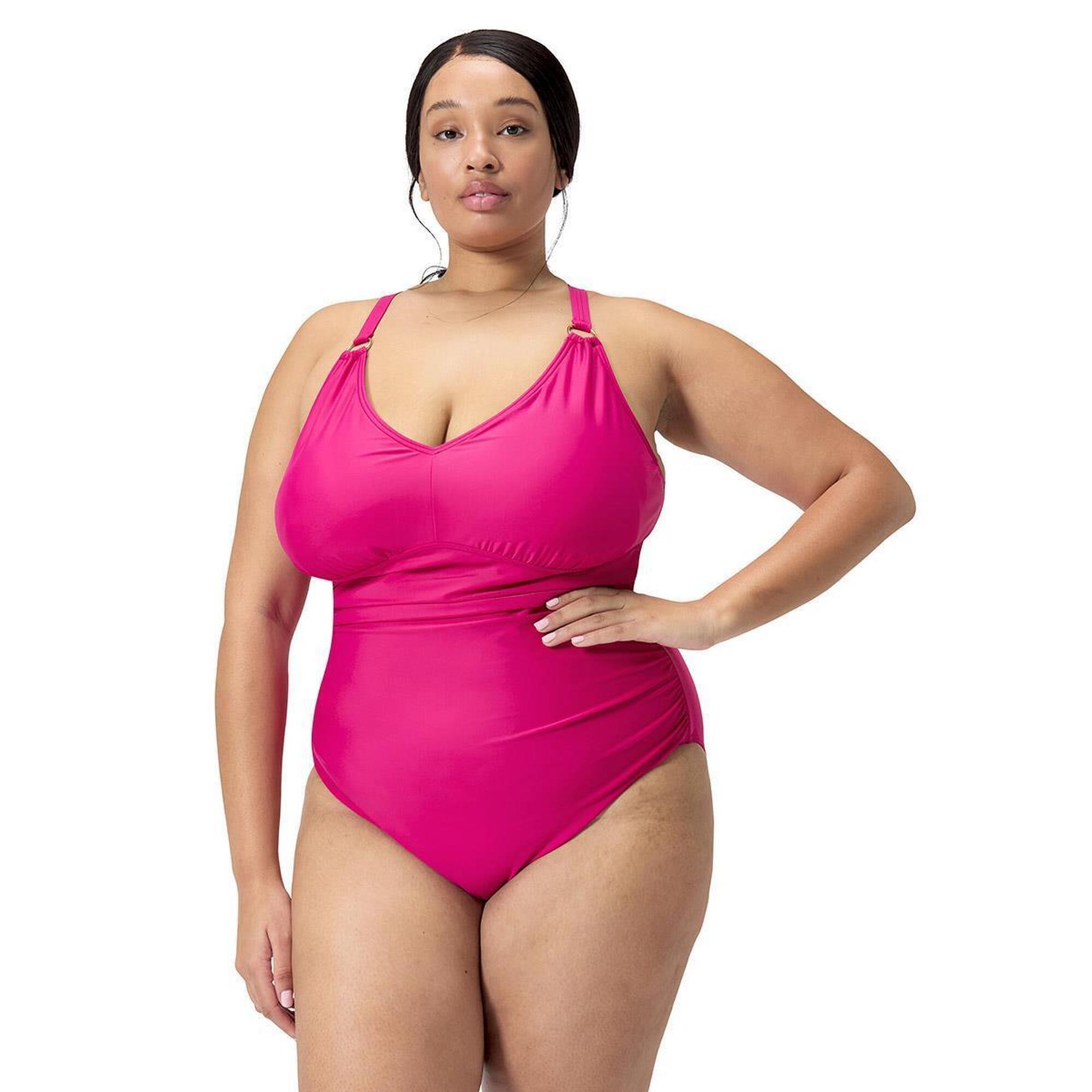 Strój Kąpielowy Speedo Shaping V Neck Plus – Różowy - Rozmiar 44
