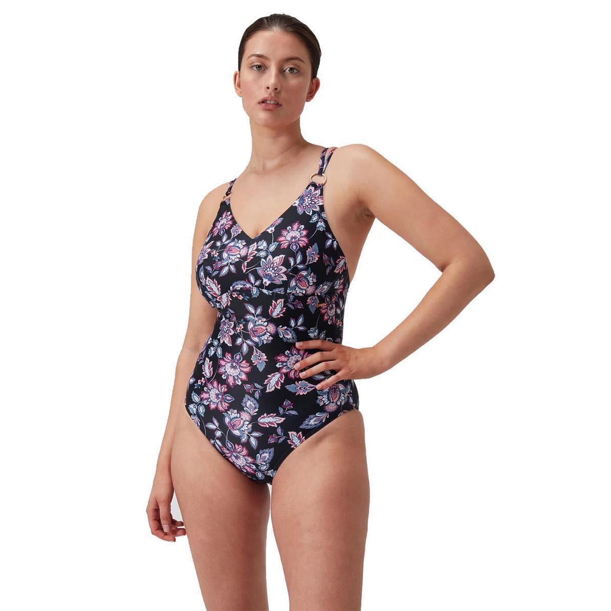 Strój Kąpielowy Speedo Shaping Strappy W Kolorze Czarno/Fioletowym – Rozmiar 32