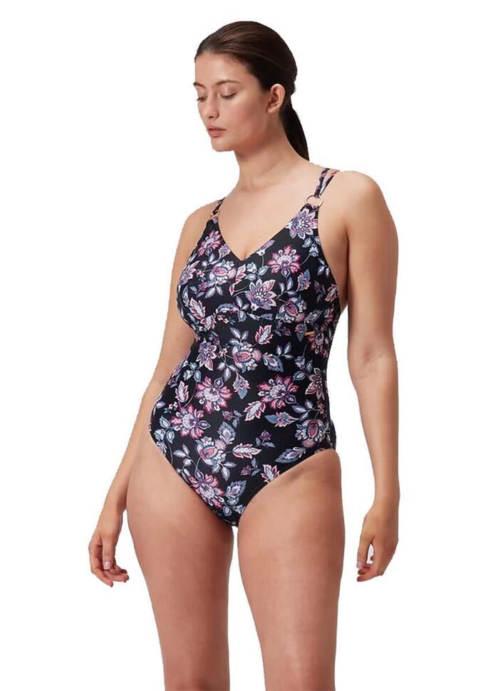 Strój Kąpielowy Speedo Shaping Strappy W Kolorze Czarno/Fioletowym - Rozmiar 34