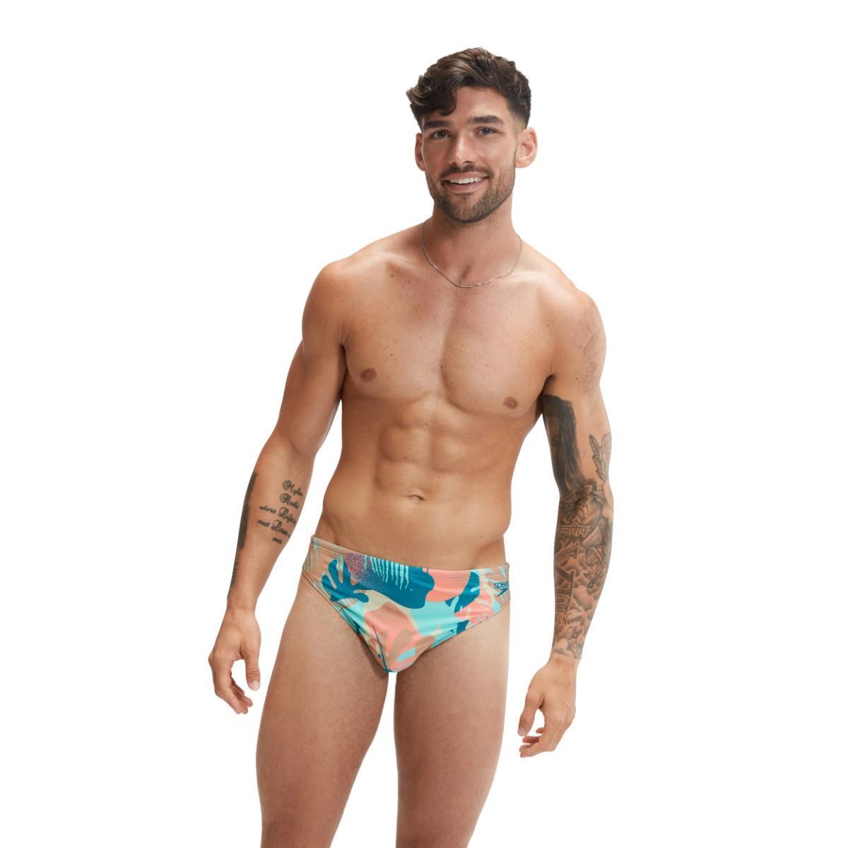 Speedo 5 cm Escape Brief - Peacock / Coral / Tan / Blue / Taupe 4/7
