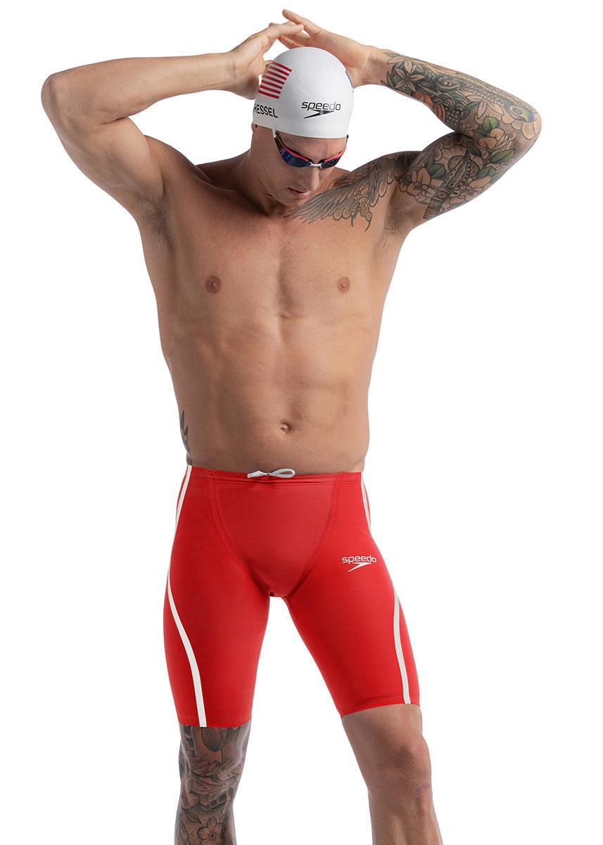 Speedo Fastskin LZR Pure Intent 2.0 High Waisted Jammer - Rosso fiamma / Bianco 5/6