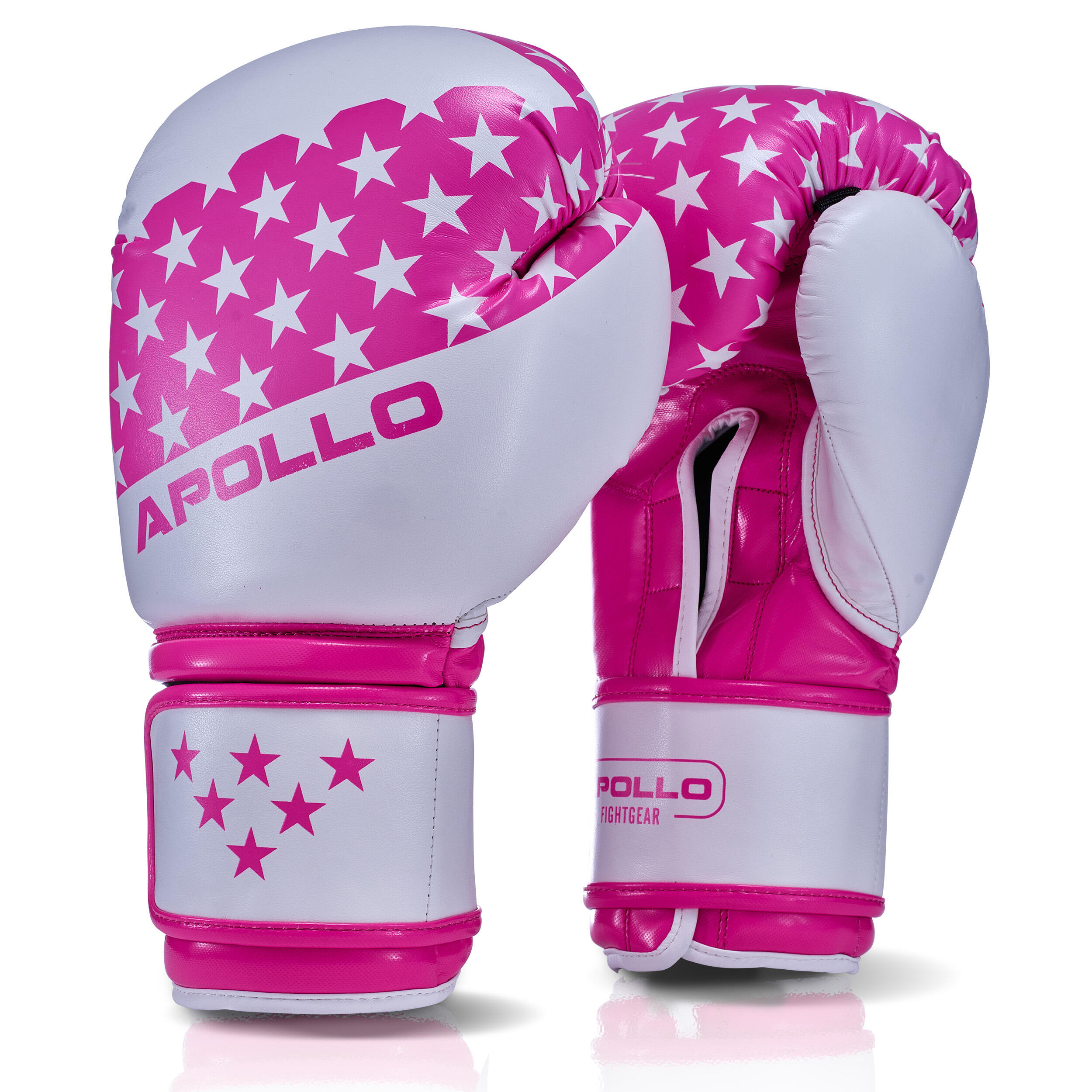 Apollo - Gants De Boxe Champion Stars - Blanc/rose - 12oz - Gants De Boxe - Blanc|rose - 12 Oz - Decathlon