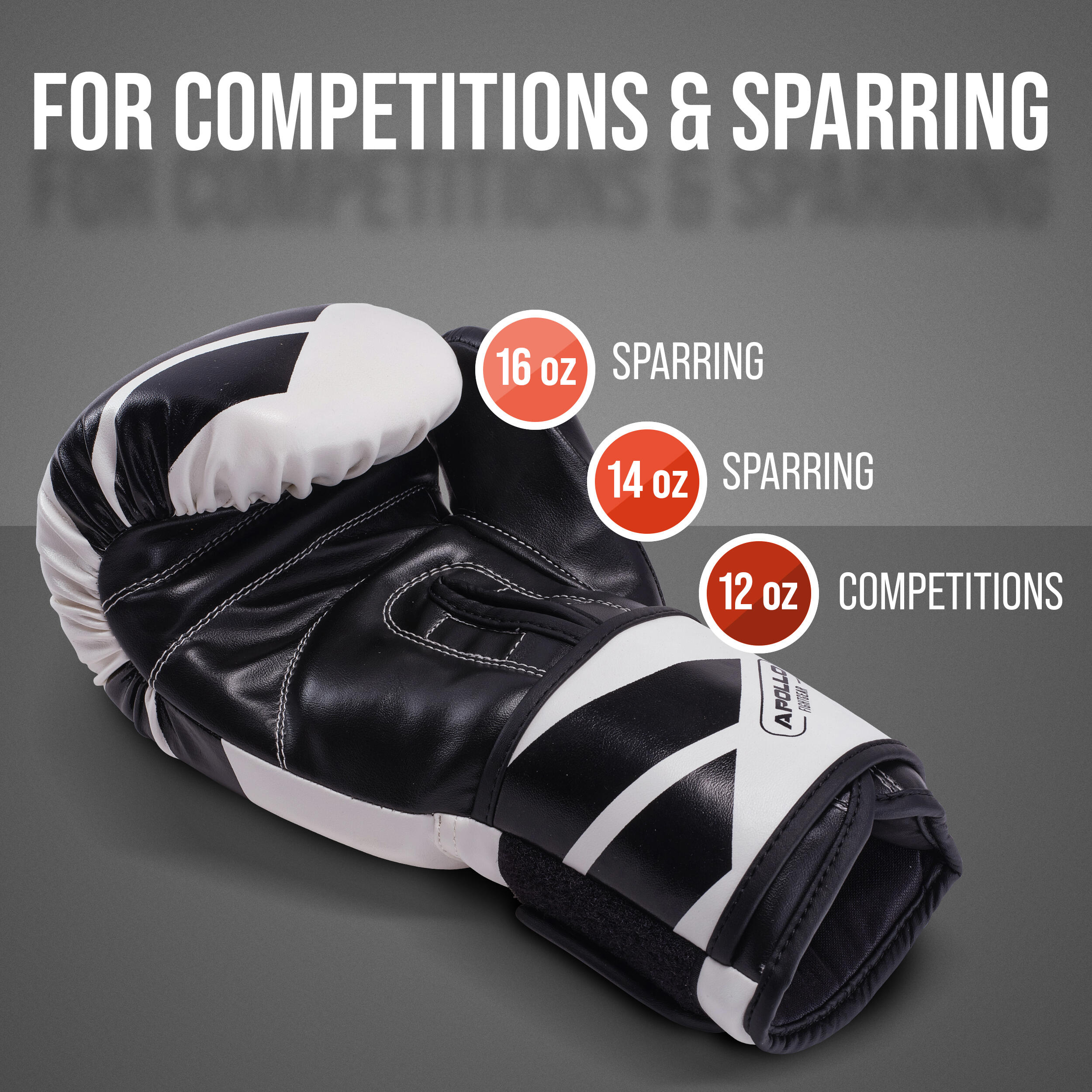 Gants de boxe Champion Punch - Noir/Blanc - 12oz 2/7
