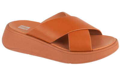 FITFLOP FitFlop F-Mode Leather Flatform Cross Slides LICHTBRUIN 37