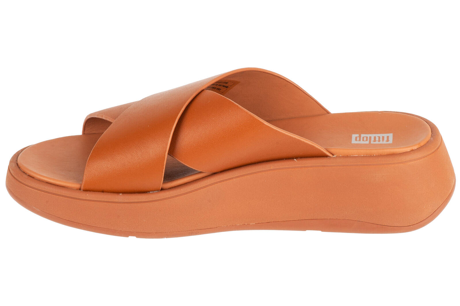 FITFLOP FitFlop F-Mode Leather Flatform Cross Slides  LICHTBRUIN 38 2/7