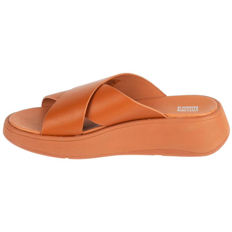 FITFLOP FitFlop F-Mode Leather Flatform Cross Slides  LICHTBRUIN 39