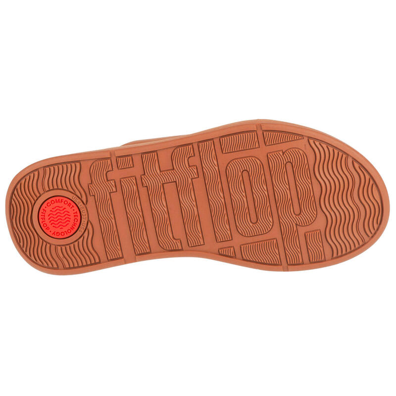 FITFLOP FitFlop F-Mode Leather Flatform Cross Slides  LICHTBRUIN 39