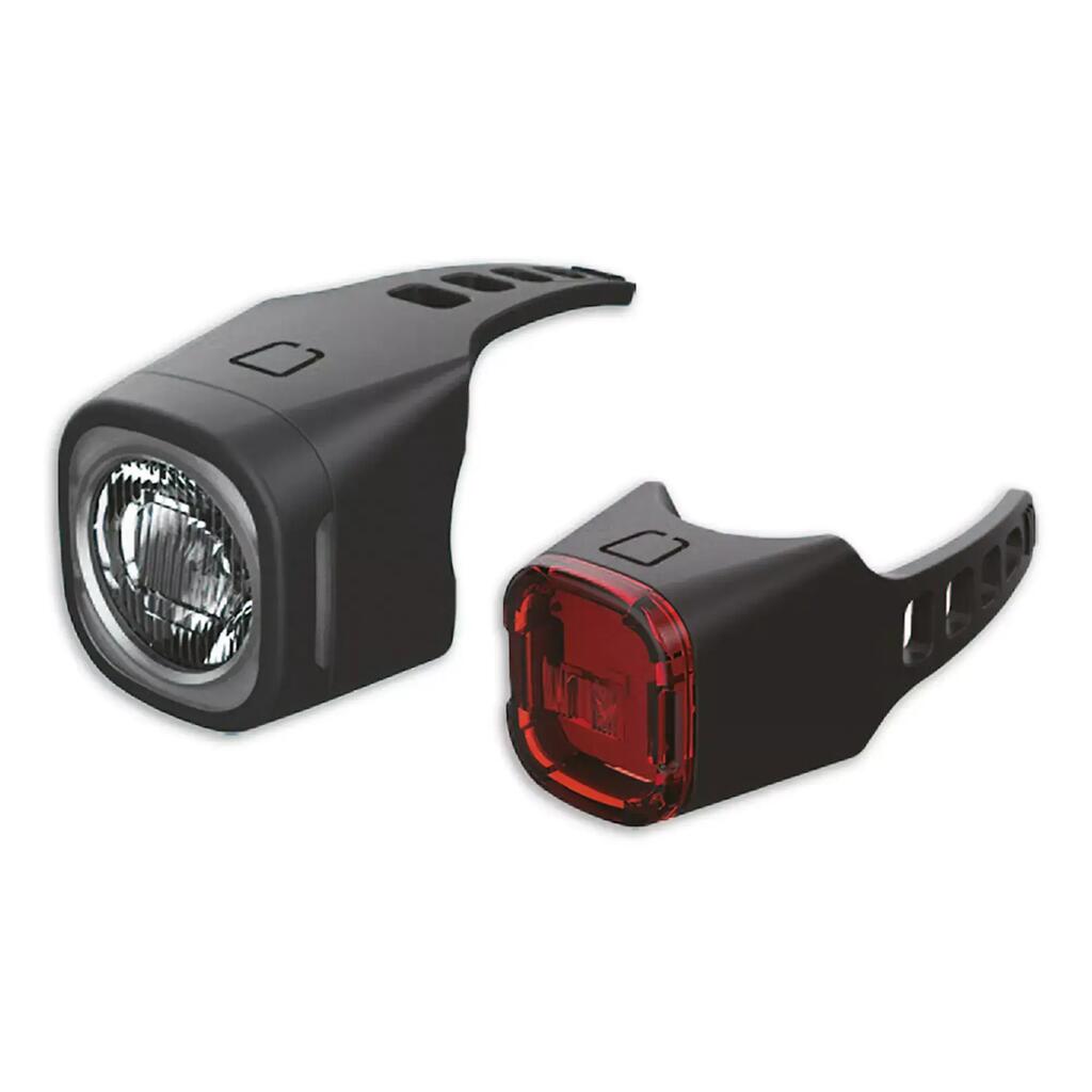 USB Rechargeable 30 Lux Bike Light Set with Front and Rear Lights