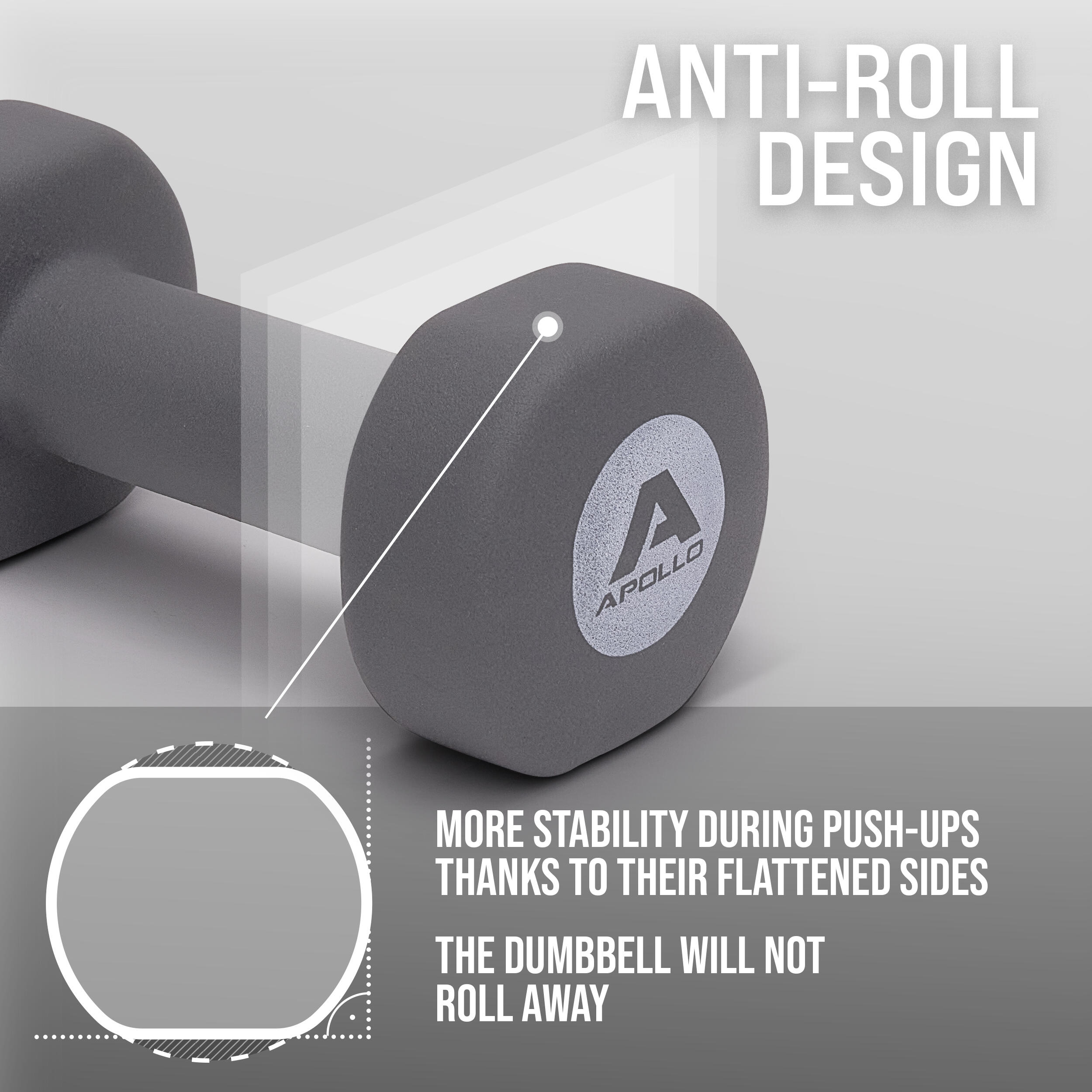 Apollo Manubri corti – Set da 2 manubri in neoprene per allenamento, 2–10 kg 7/7