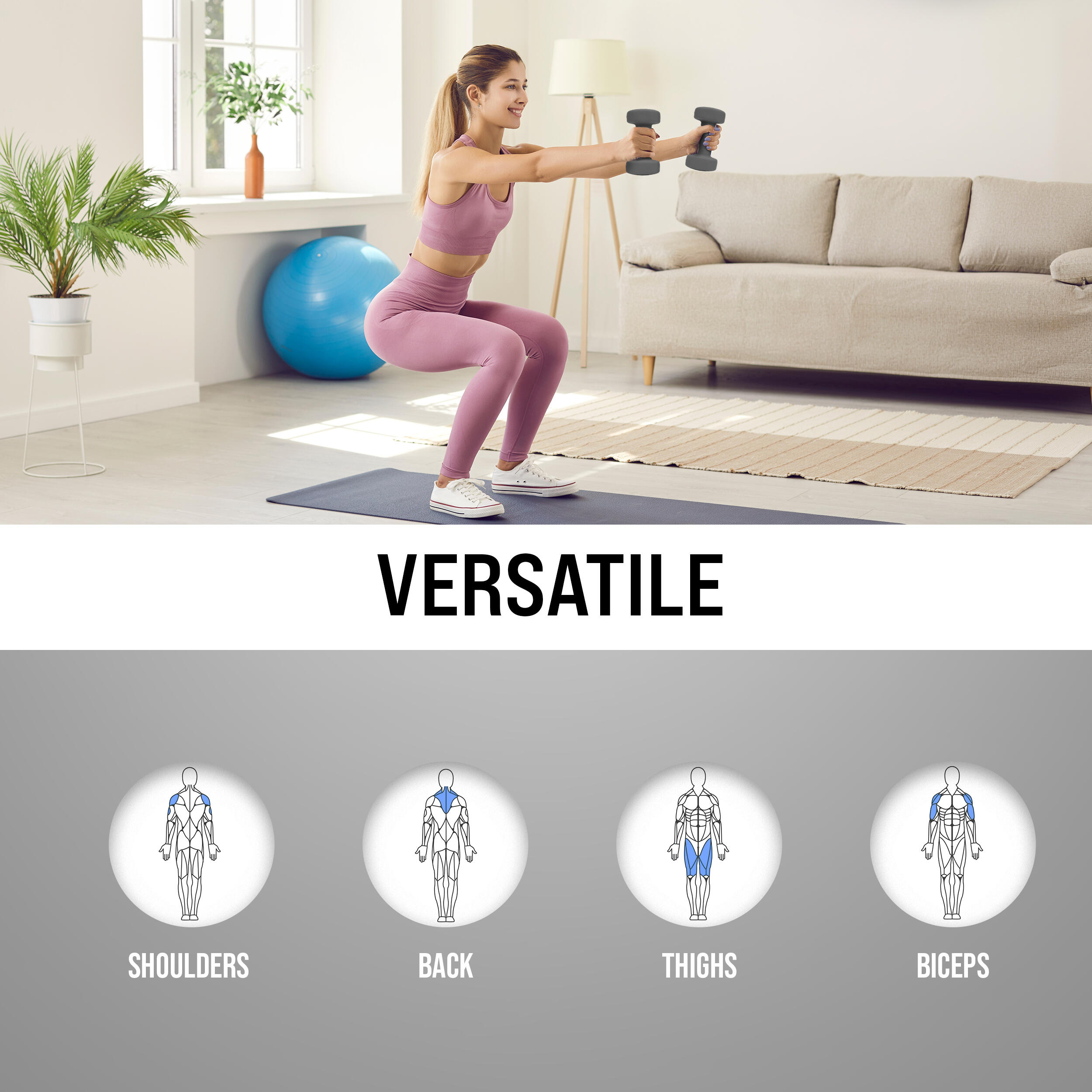 Apollo Manubri corti – Set da 2 manubri in neoprene per allenamento, 2–10 kg 5/7