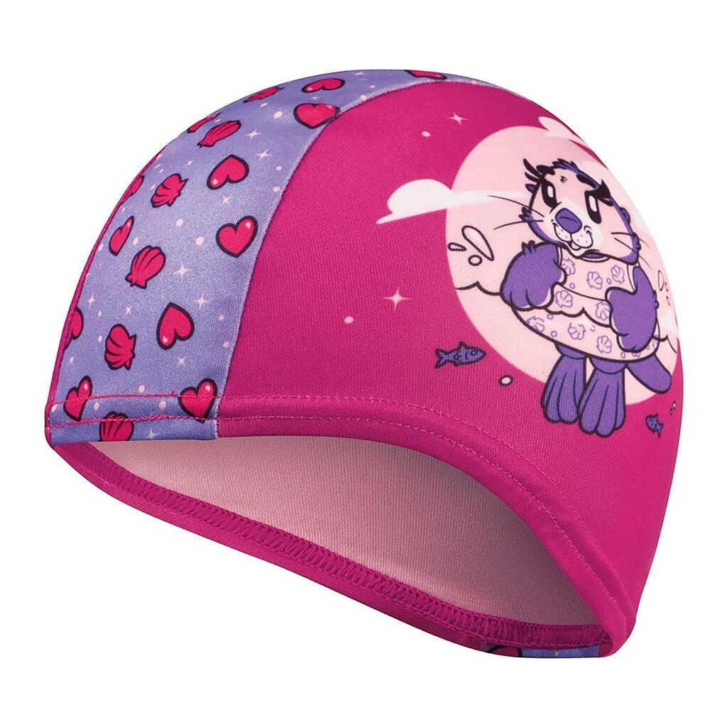 Speedo Infants Printed Polyester Swim Cap Pink/Purple Ages 2-6