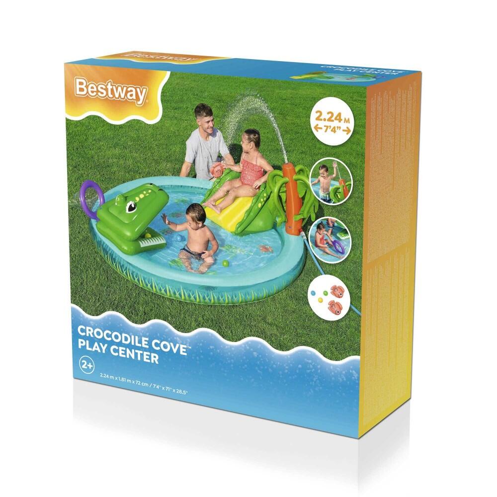 Bestway Crocodile Cove Play Center, Kids Paddling Pool with Slide 3/6