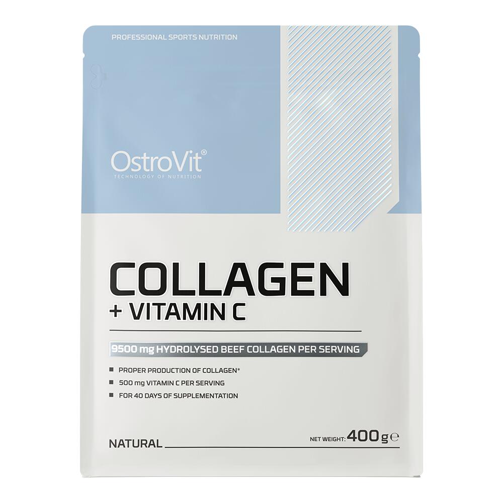 Proteína - Fitness - Unissexo - Colagénio + Vitamina C OstroVit 400g Natural 2/3