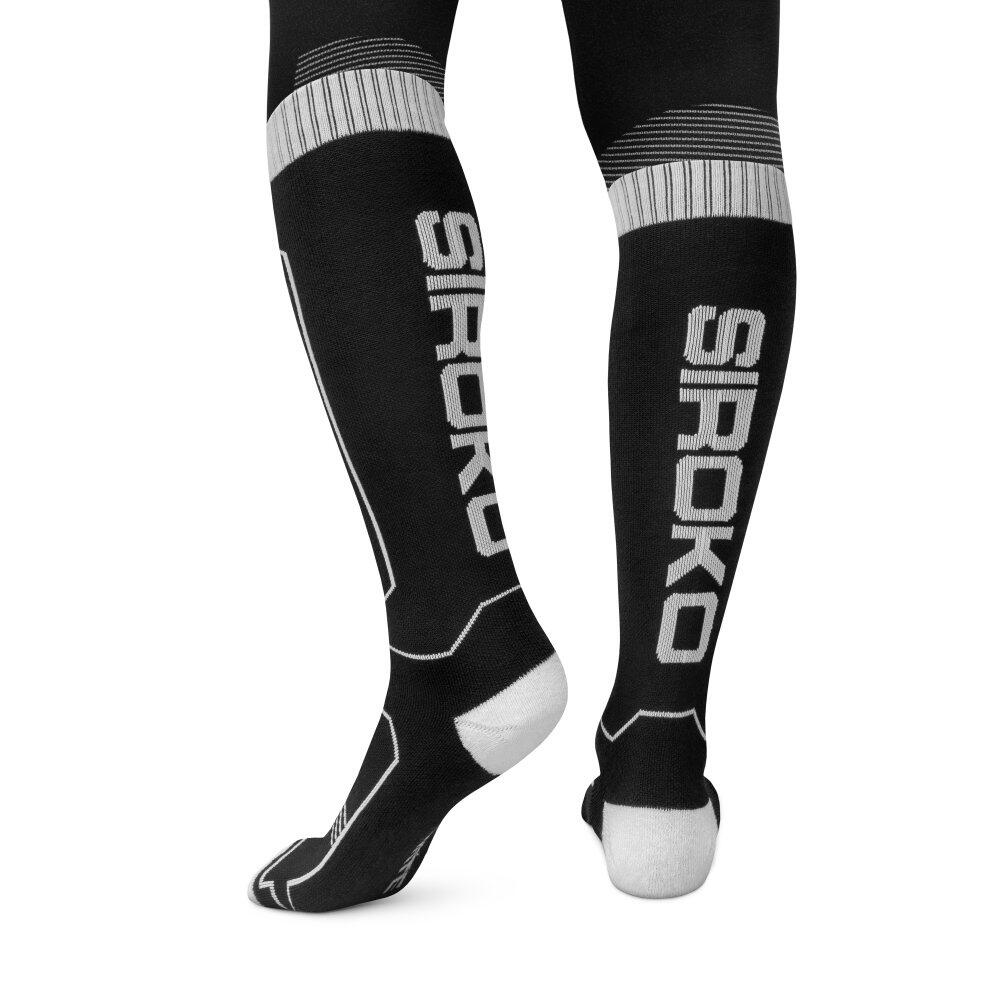 Men & Women Winter sports Wool ski socks SRX GLIDE B&W Black 2/6
