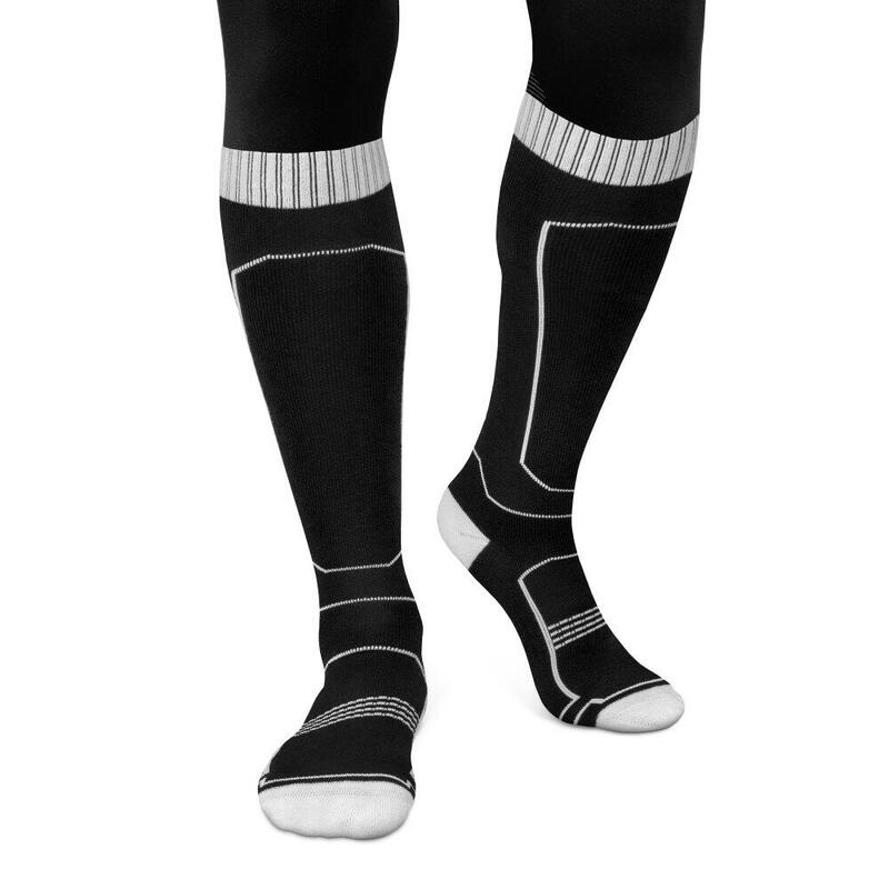 Calcetines lana esquí esquí y nieve Hombre y Mujer Ultimate GLIDE B&W Negro