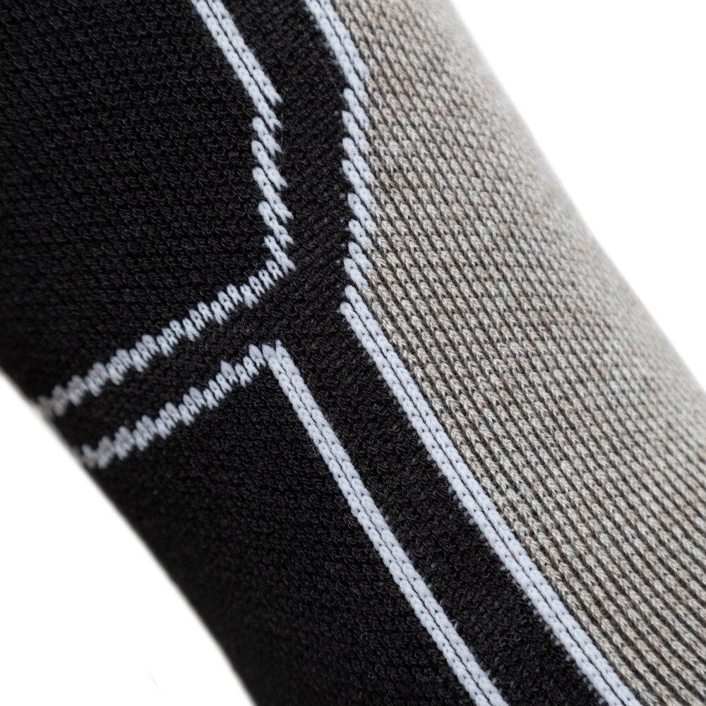 Chaussettes snowboard laine Sports d'hiver Homme et Femme SRX FEND Sand Noir 3/6