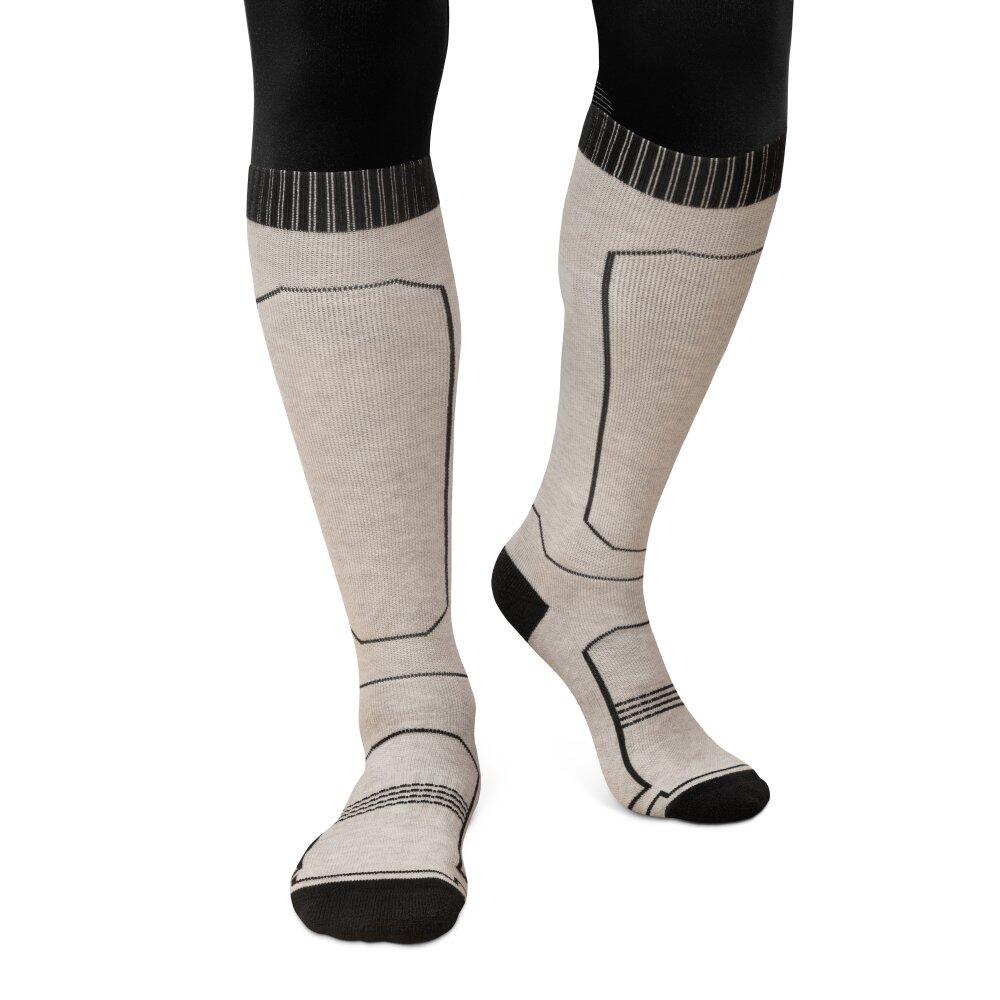 Men & Women Winter sports Wool ski socks SRX GLIDE Sand Beige