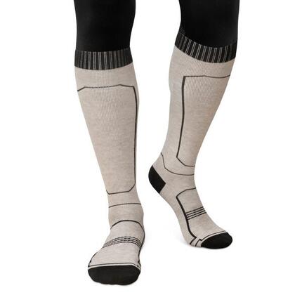 Men & Women Winter sports Wool ski socks SRX GLIDE Sand Beige