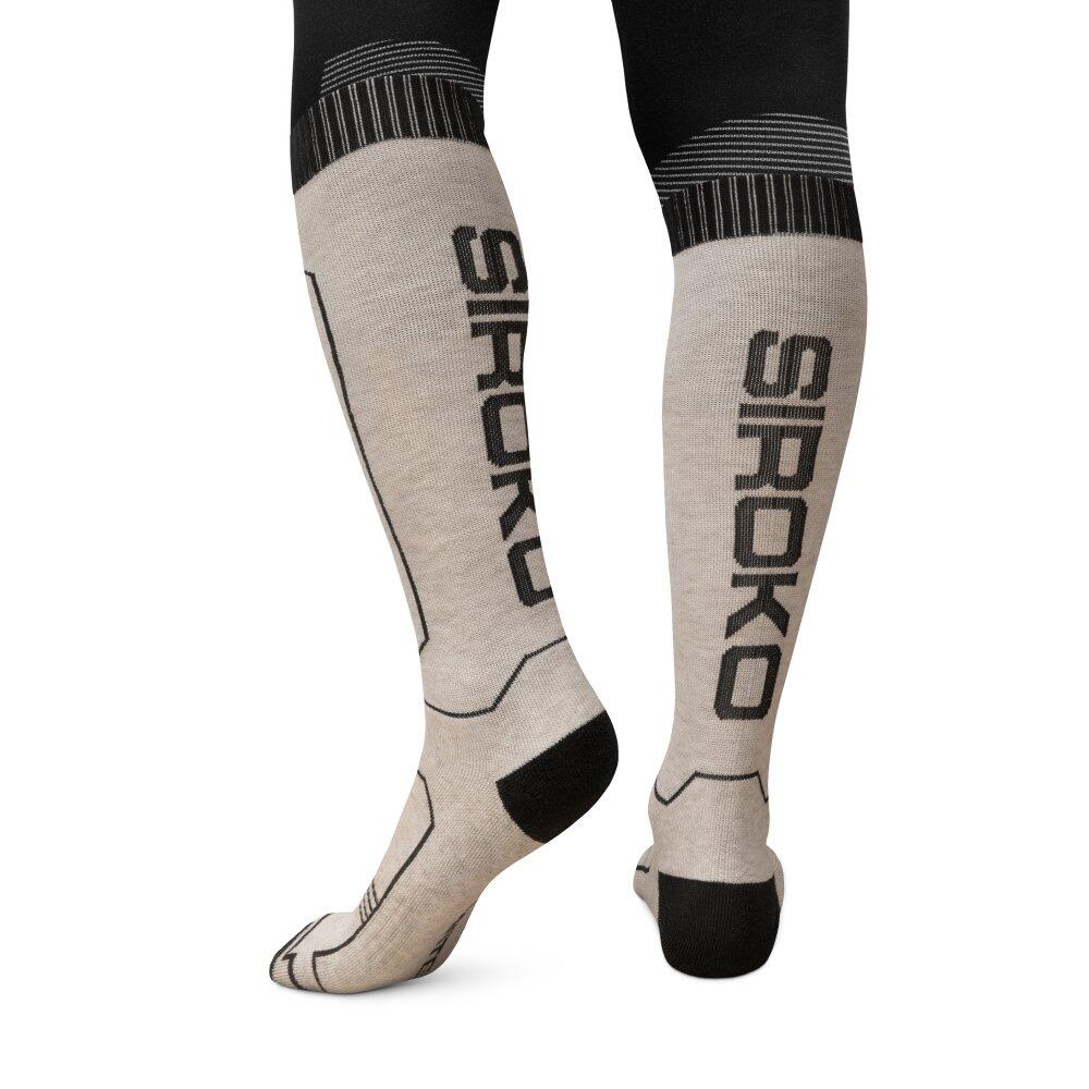 Men & Women Winter sports Wool ski socks SRX GLIDE Sand Beige 2/6