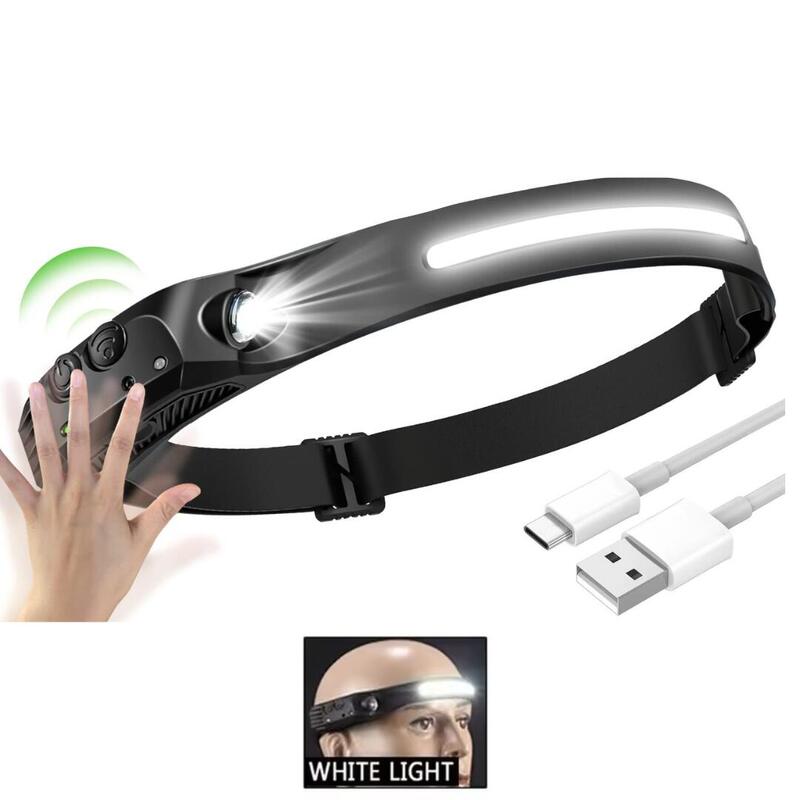 Farol LED recarregável com sensor de movimento carregamento USB de 1000 lúmens