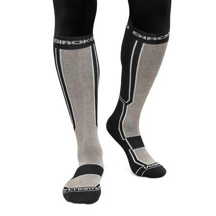Chaussettes snowboard laine Sports d'hiver Homme et Femme SRX FEND Sand Noir
