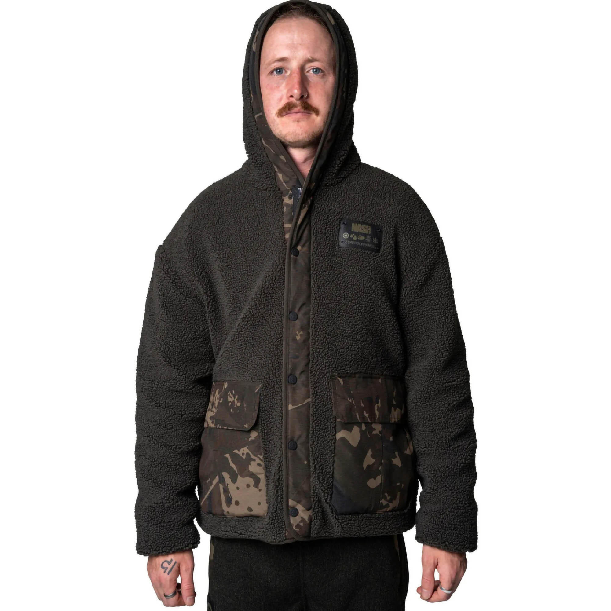Nash Zero Tolerance Sherpa Fleece Hoody Herren (Braun/Camouflage) Größe 2XL 2/7