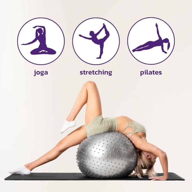 Piłka sensoryczna z wypustkami gym ball do ćwiczeń rehabilitacji + pompka DrFit