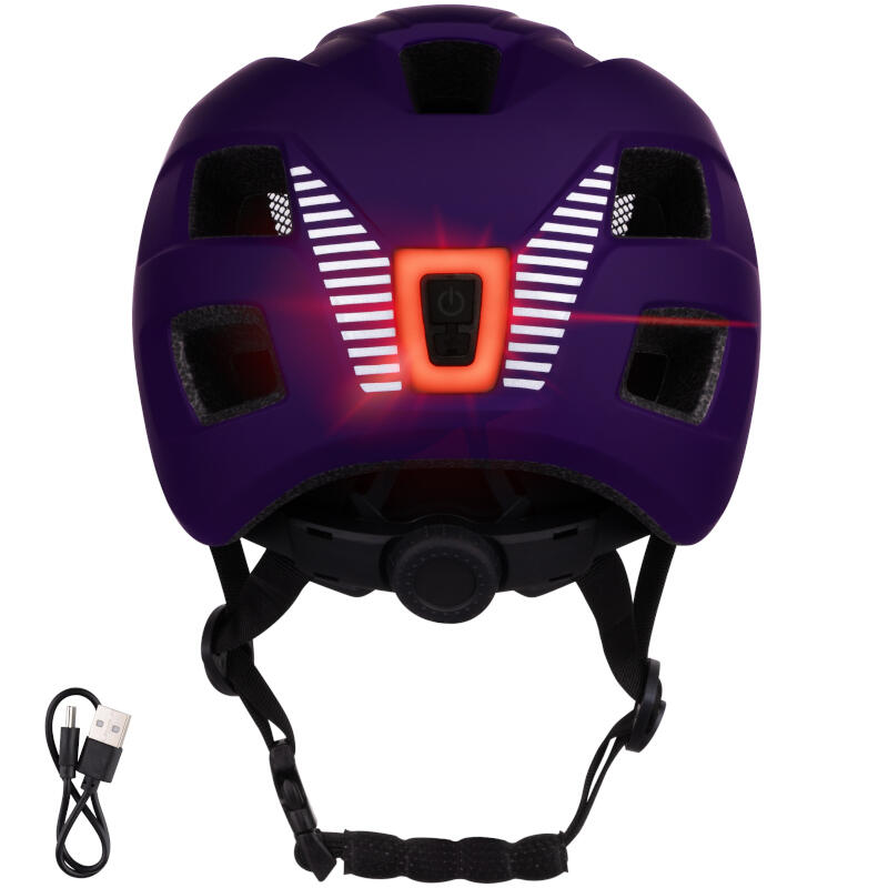 Kask rowerowy dziecięcy z lampką LED Force Zebu