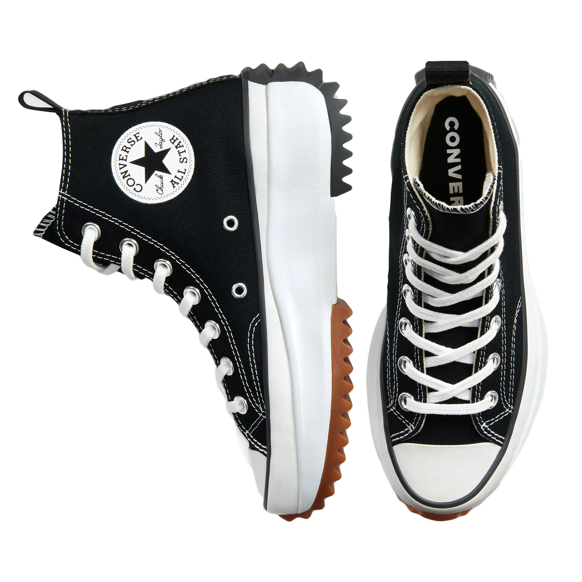 Chaussures  Run Star Hike Hi Black White Gum 3/5