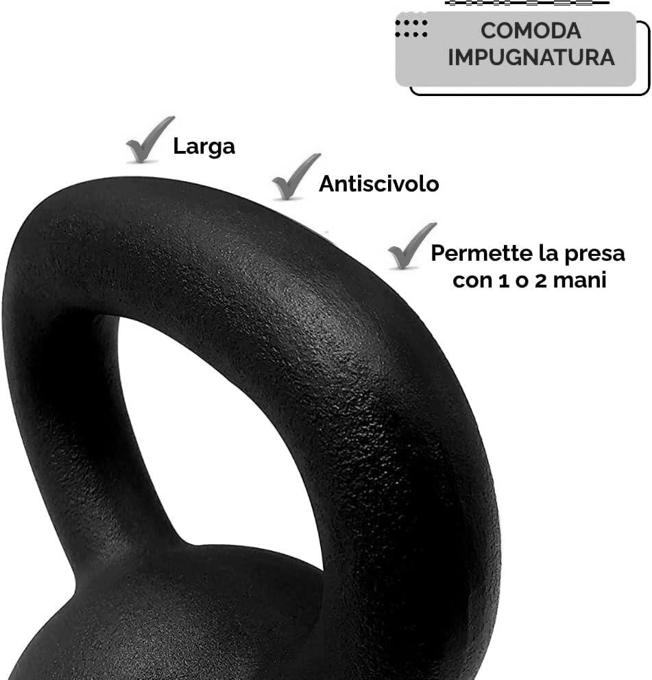 Kettlebell de Hierro Fundido Revestido de Neopreno Violeta FF 3/4