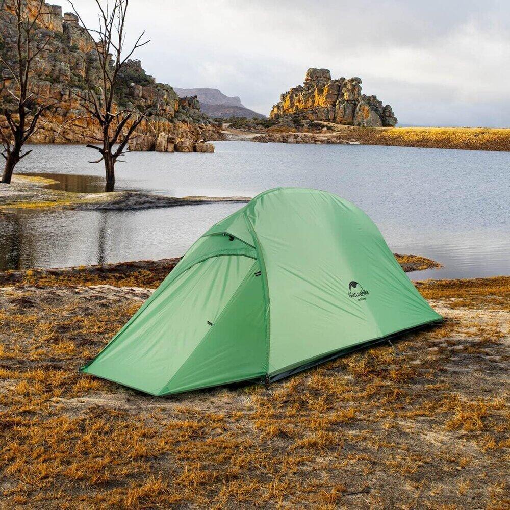 Tienda de Campaña 1 persona Naturehike Verde Mostaza Ultraligera 5/6