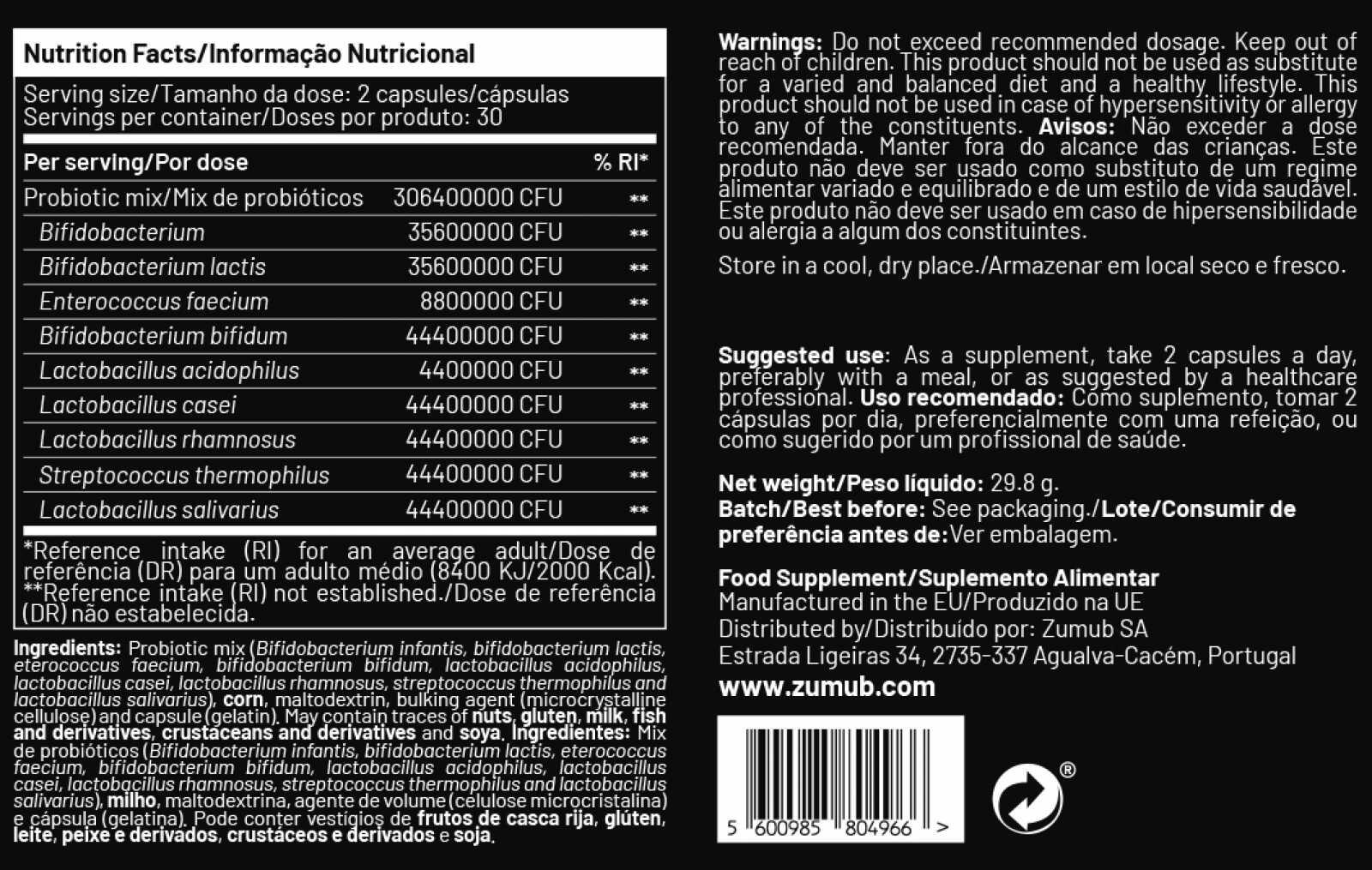 Zumub Probiotique 60 capsules 2/2