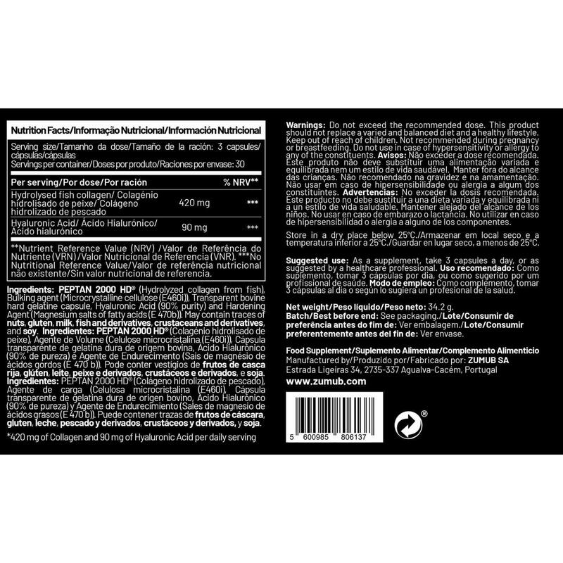 Zumub Collagène + Acide Hyaluronique 90 capsules