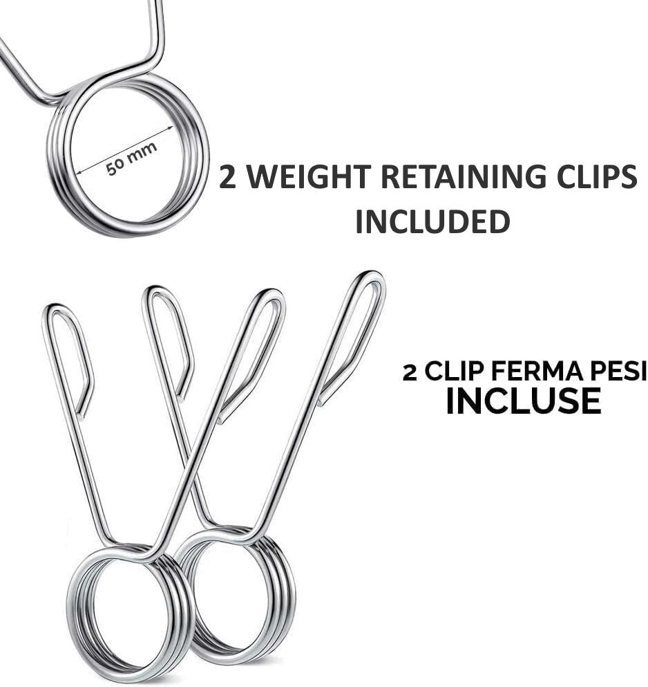 Barre Olympique 180 cm 2 Clips Poids FF 4/7