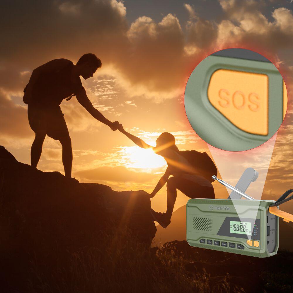 Radio przenośne na korbkę solarne powerbank latarka Manta DYNAMO 4/7