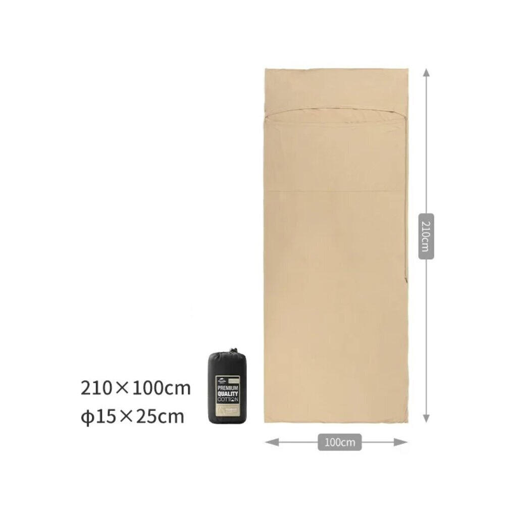 Forro Interior para Saco de Dormir de Algodón Khaki Claro 6/6