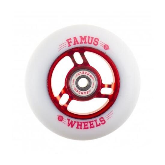 FAMUS Wiel 3 Spokes 90mm 86A Rood Wit [x4]