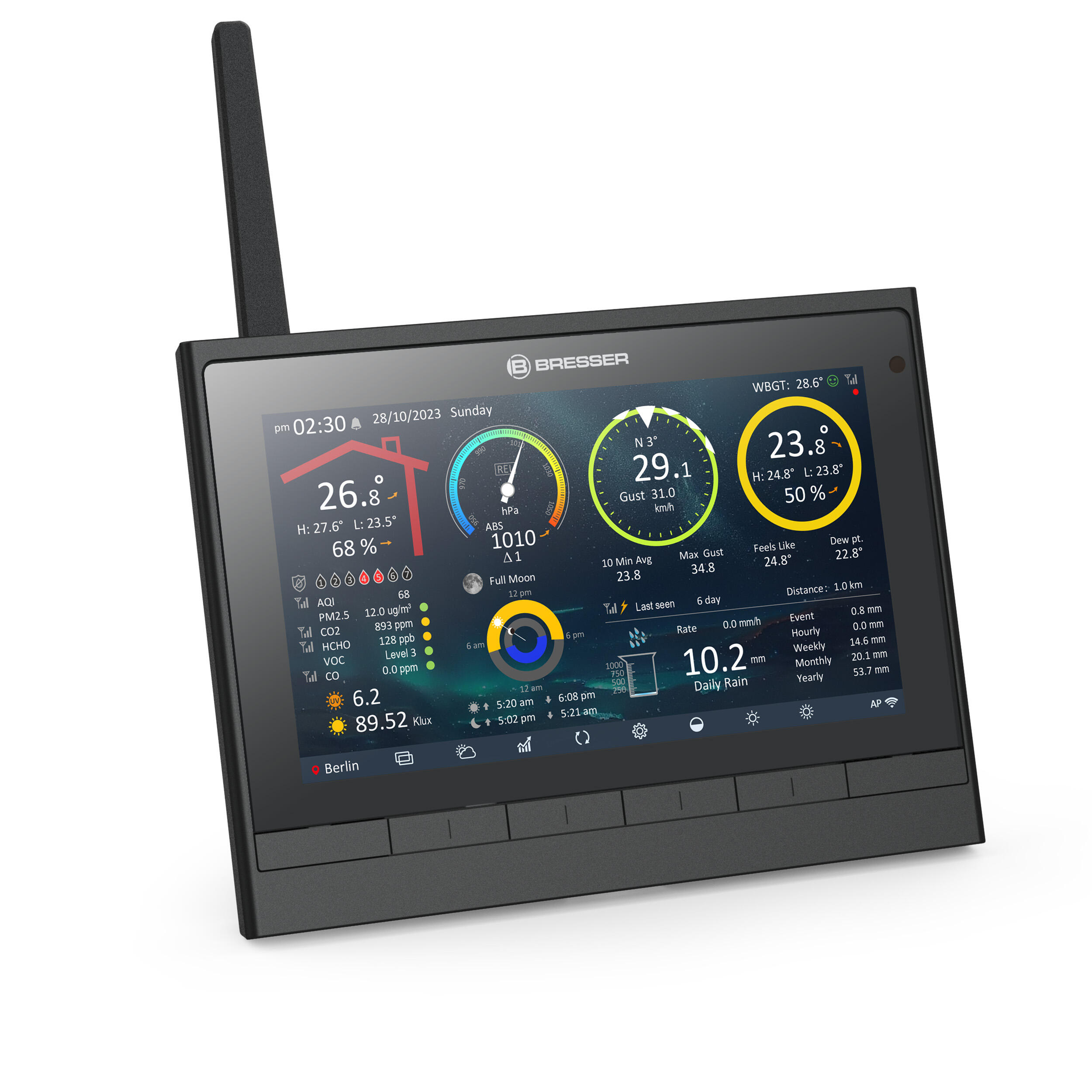 BRESSER 9-en-1 MeteoChamp HD Station Météo WLAN 6/7