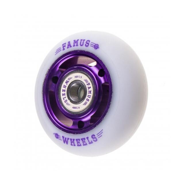 FAMUS 3 Spokes Rad 64mm Violett Weiß [x4] 2/4